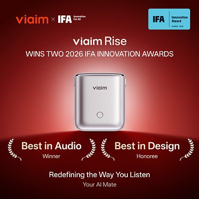 Read more about the article viaim Rise Receives Two 2026 IFA Innovation Awards; Indiegogo Campaign Launches September 8