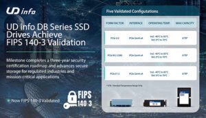 Read more about the article UD Info DB Series SSD Drives Achieve FIPS 140-3 Validation