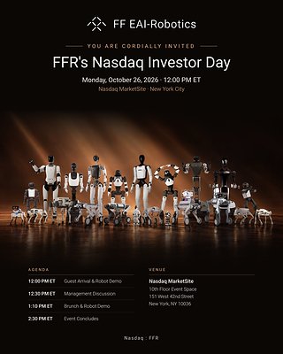 You are currently viewing FF EAI Robotics Ecosystem Inc. Announces Details for Its Listing Ceremony and Nasdaq Investor Day, Taking Place on Monday, Oct. 26, at Nasdaq’s MarketSite in NYC