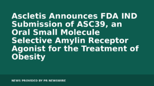 Read more about the article Ascletis Announces FDA IND Submission of ASC39, an Oral Small Molecule Selective Amylin Receptor Agonist for the Treatment of Obesity