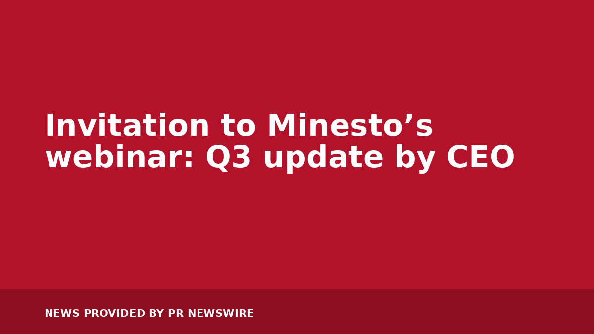 You are currently viewing Invitation to Minesto’s webinar: Q3 update by CEO